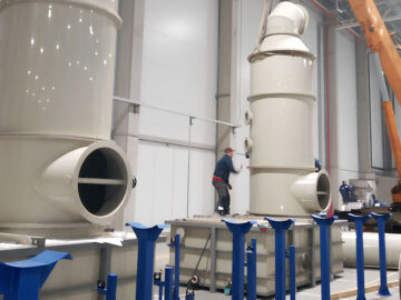 Система очистки на основе трех гидрофильтров производительностью 30 000 куб.м./ч